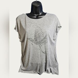 Y2K Ted Baker Gray Hummingbird Boxy Tank 2 Small